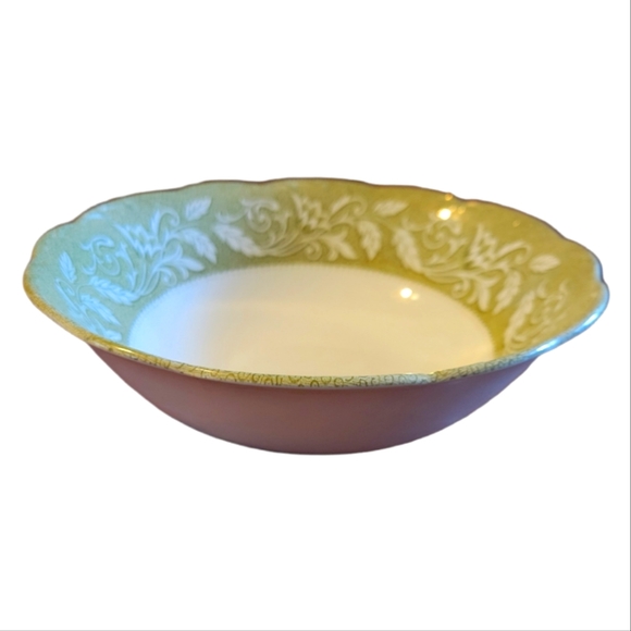 Vtg Vegetable Bowl J & G Meakin Sterling Renaissance Green Ironstone - Picture 2 of 4